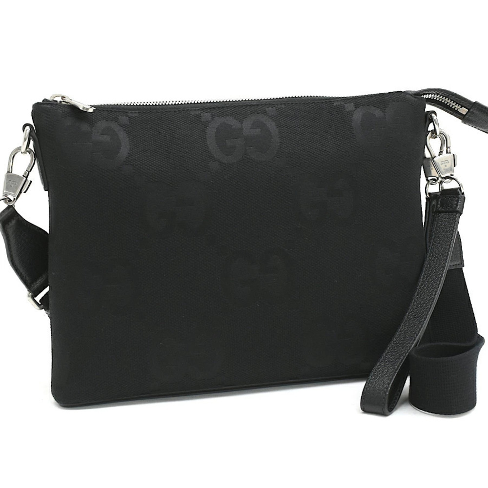 Gucci Jumbo GG Messenger Shoulder Bag Black